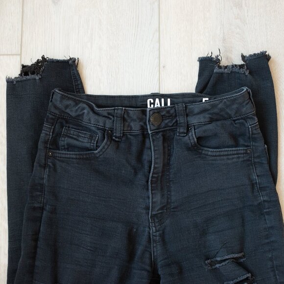 Ultra High Rise Skinny Distressed Jeans - Picture 2 of 8